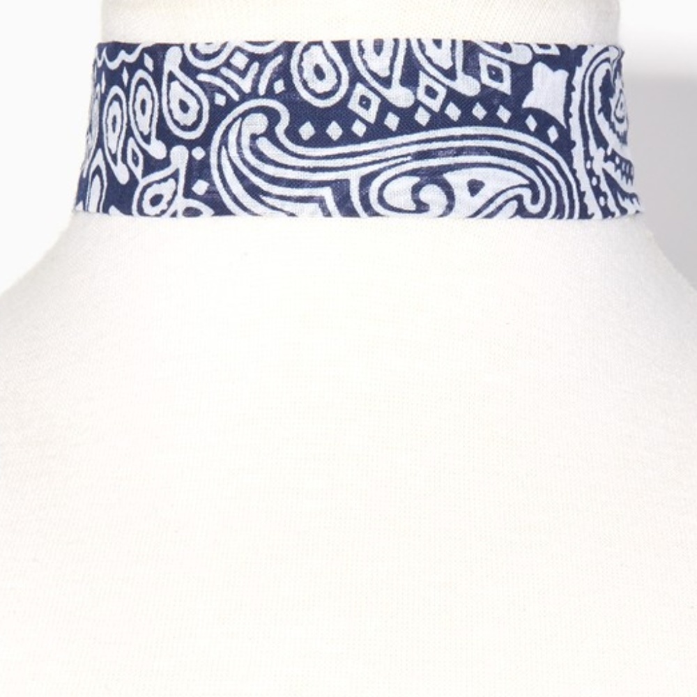 Navy blue bandana Choker Necklace